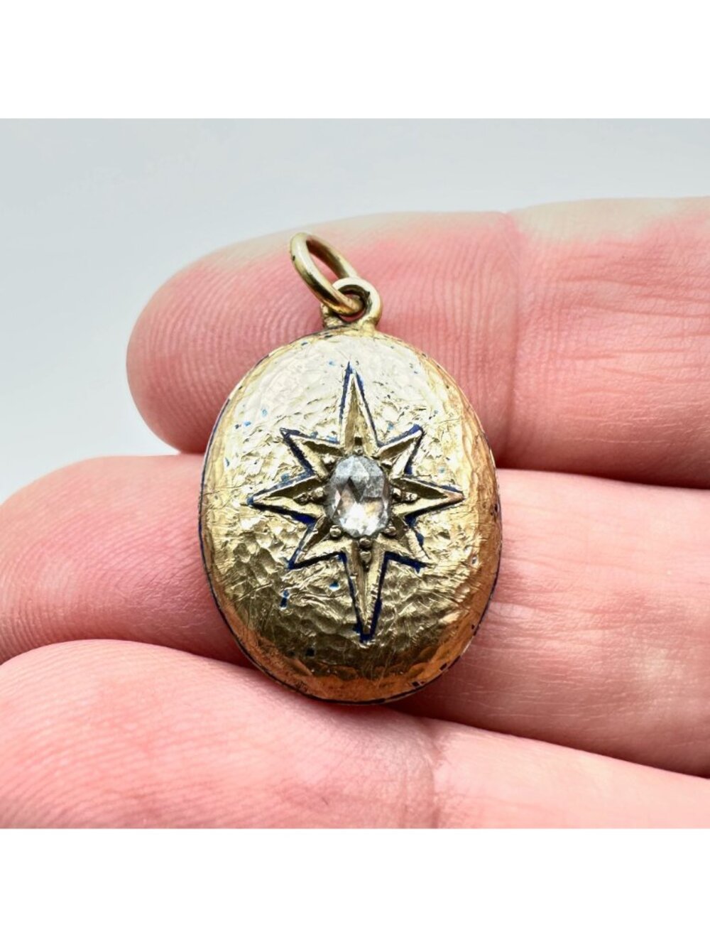 Antique Victorian 12K Gold Rose Cut Diamond Hair Mourning Pendant Locket - Picture 13 of 13